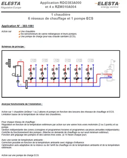 Schéma 3831061 : 1 chaudière + 6 réseaux
