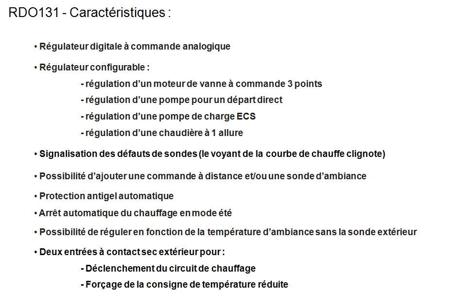 RDO131 — régulateur de chauffage analogique — planche 6 sur 6